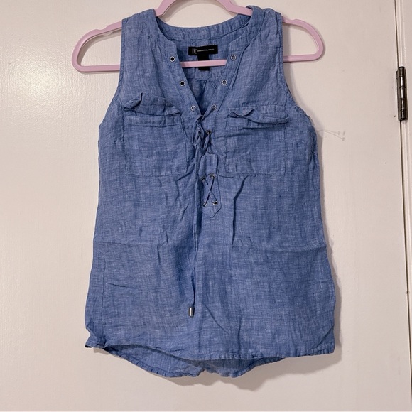 INC International Concepts Blue Sleeveless Top 005 - Picture 1 of 2